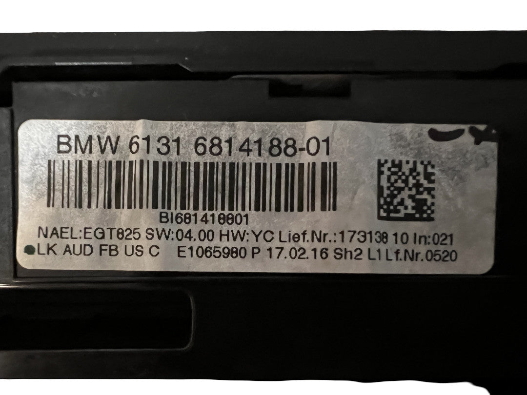 2012-16 BMW F30 F32 328, 428 Radio AC Climate Control Panel Glossy Black OEM