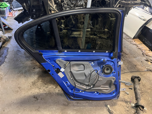 BMW F30 328i 335i 340i Rear Left Driver Side Door Estoril Blue B45 OEM 12-18