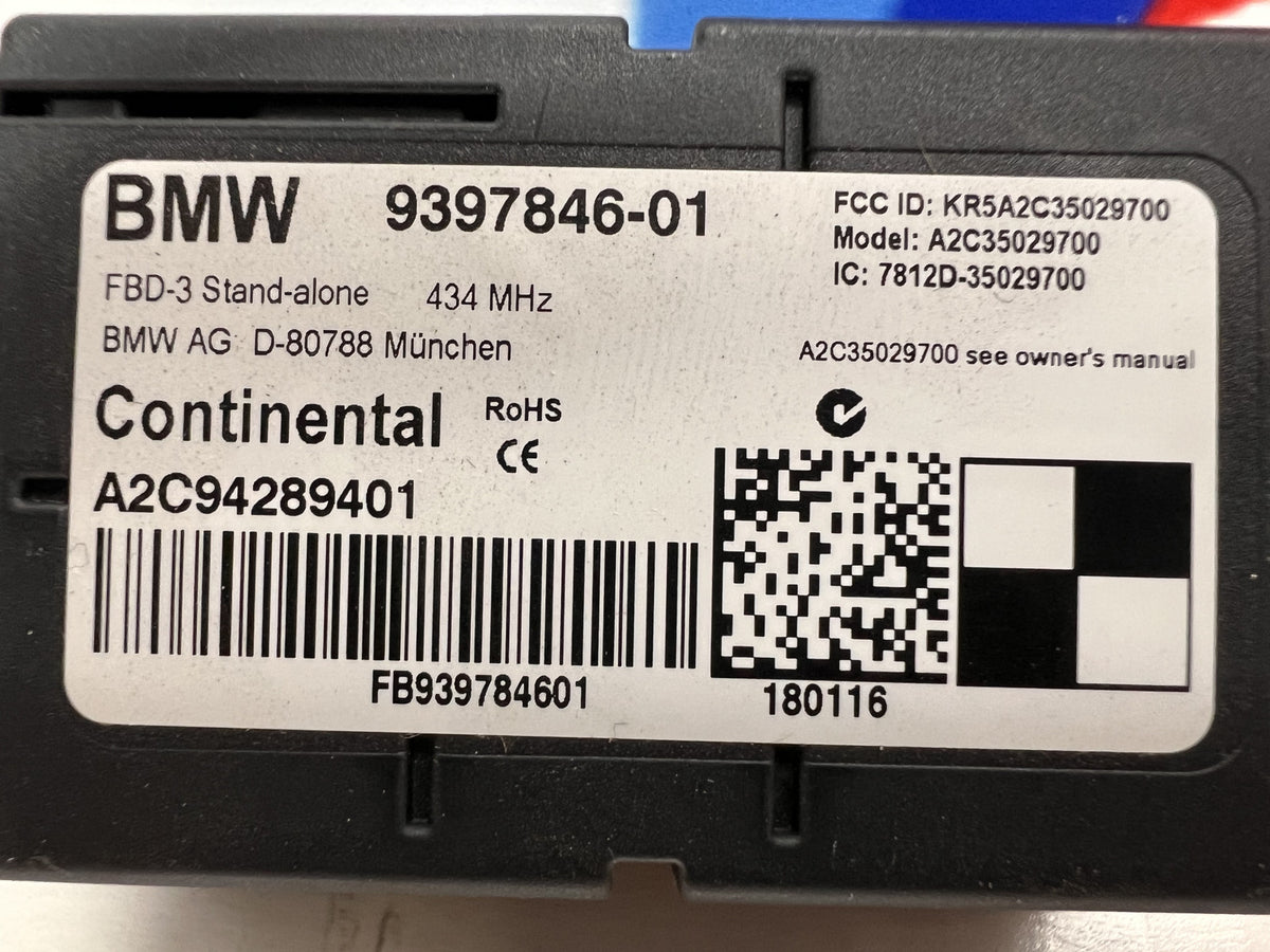 12-18 BMW F30 F32 Keyless Entry Radio Remote Receiver Control Module OEM 9397846