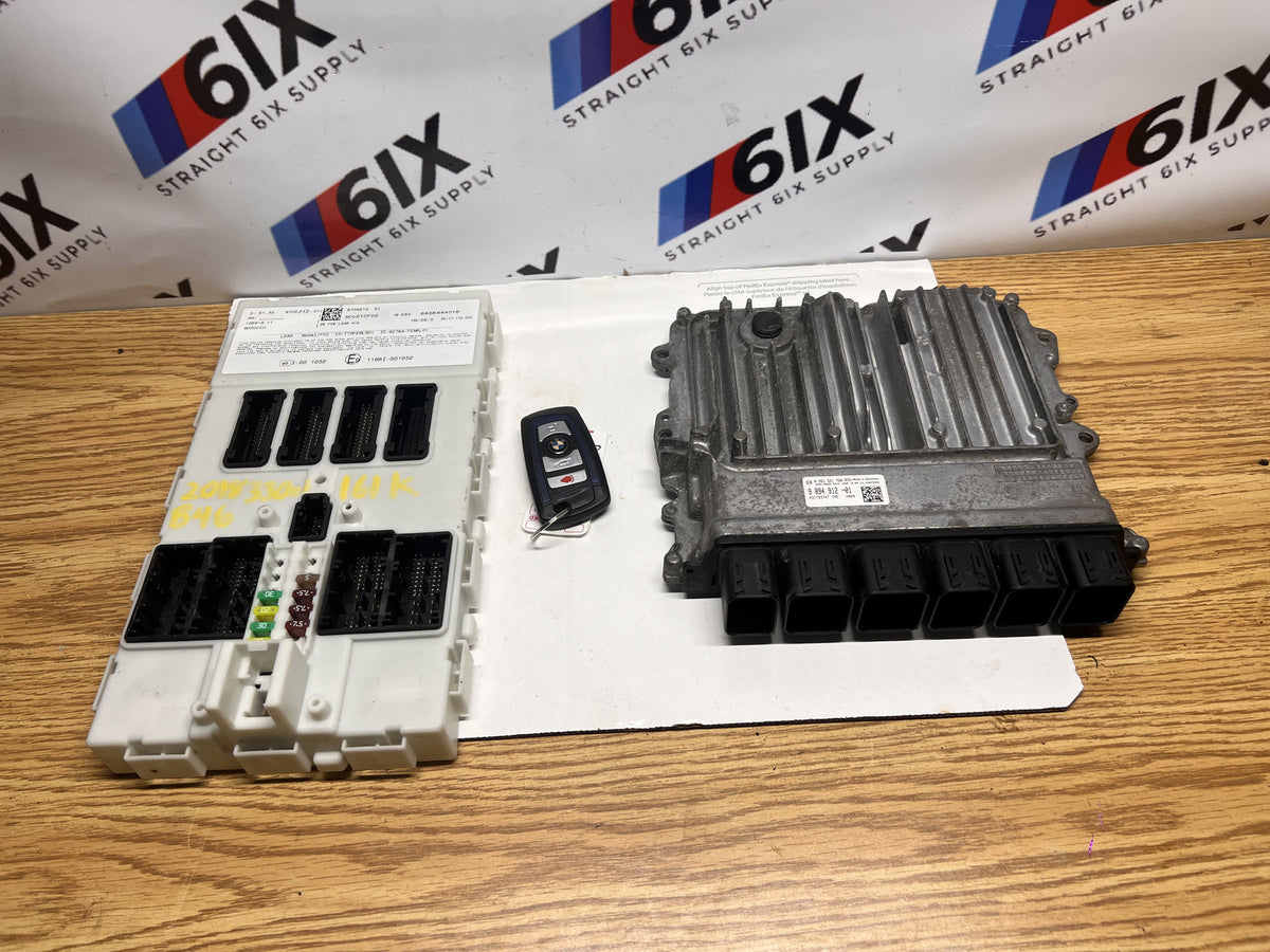 16-18 BMW F30 330i xDrive DME FEM Module Key Fob Set Paired Matched OEM