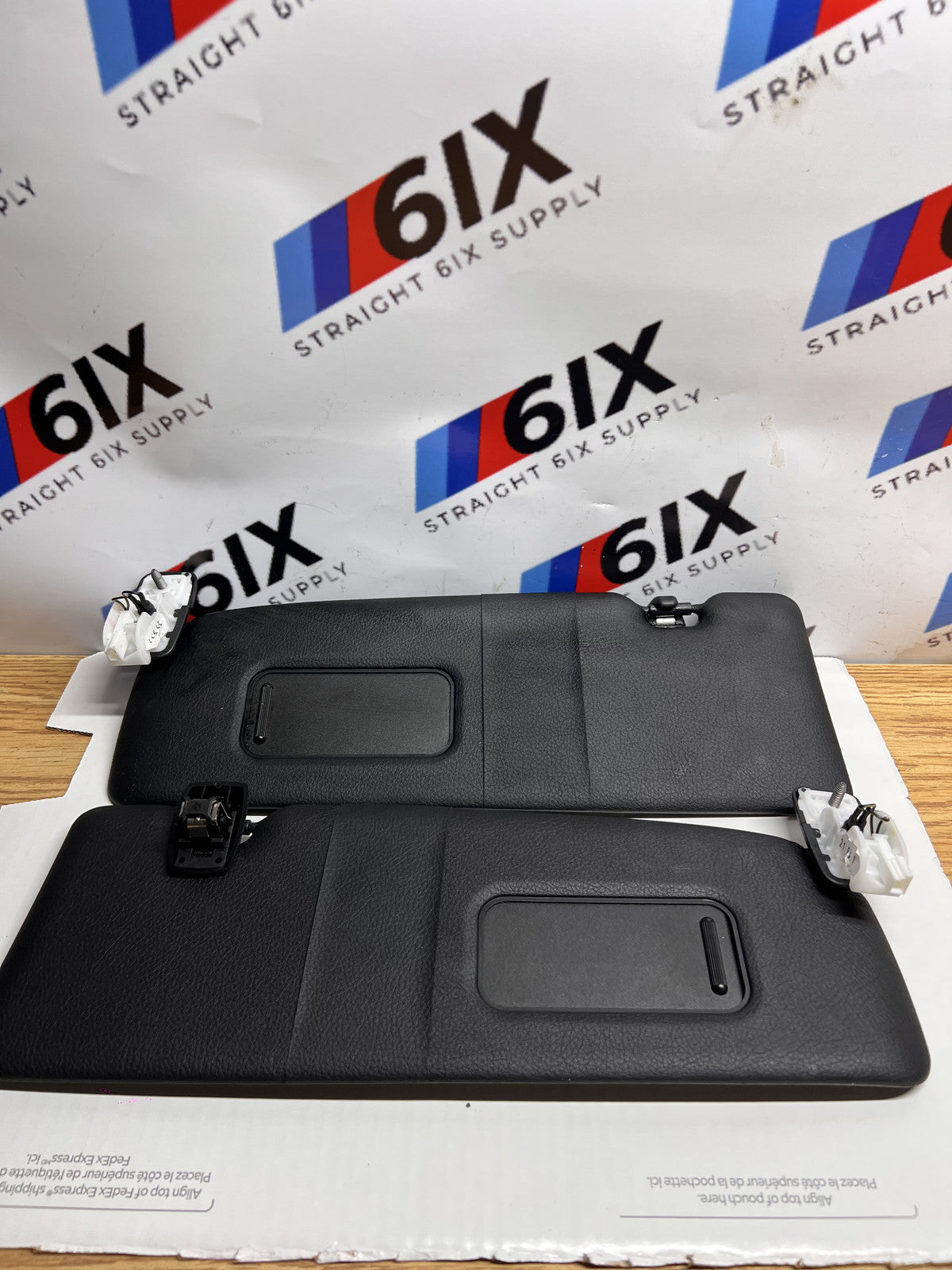 14-21 BMW F22 F23 F87 M2 Sun Visor Pair Left Right Black w/ Mirror OEM 8067769