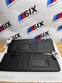 14-21 BMW F22 F23 F87 M2 Sun Visor Pair Left Right Black w/ Mirror OEM 8067769