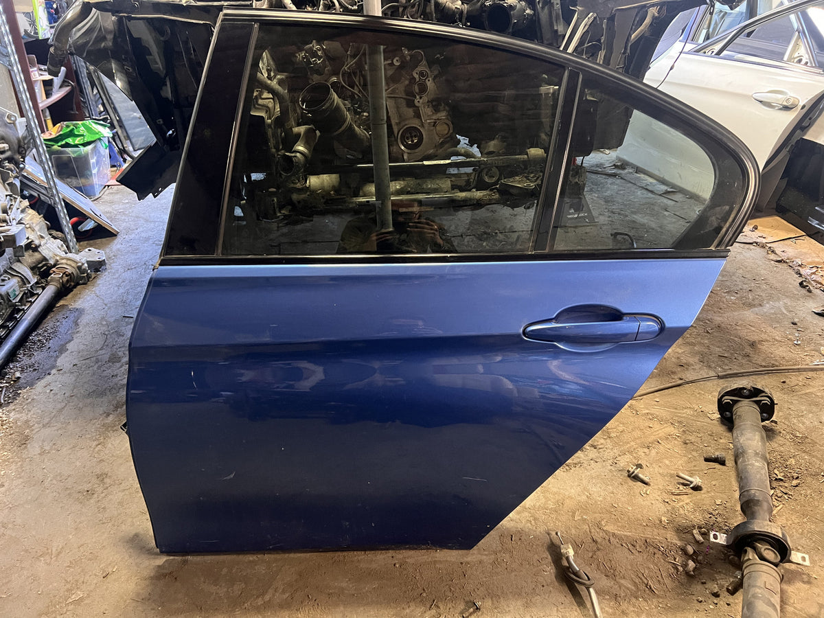 BMW F30 328i 335i 340i Rear Left Driver Side Door Estoril Blue B45 OEM 12-18