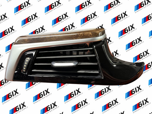 2017-2023 BMW G30 5 Series Driver Left Dash Air Vent Wood Trim Ambient Light OEM