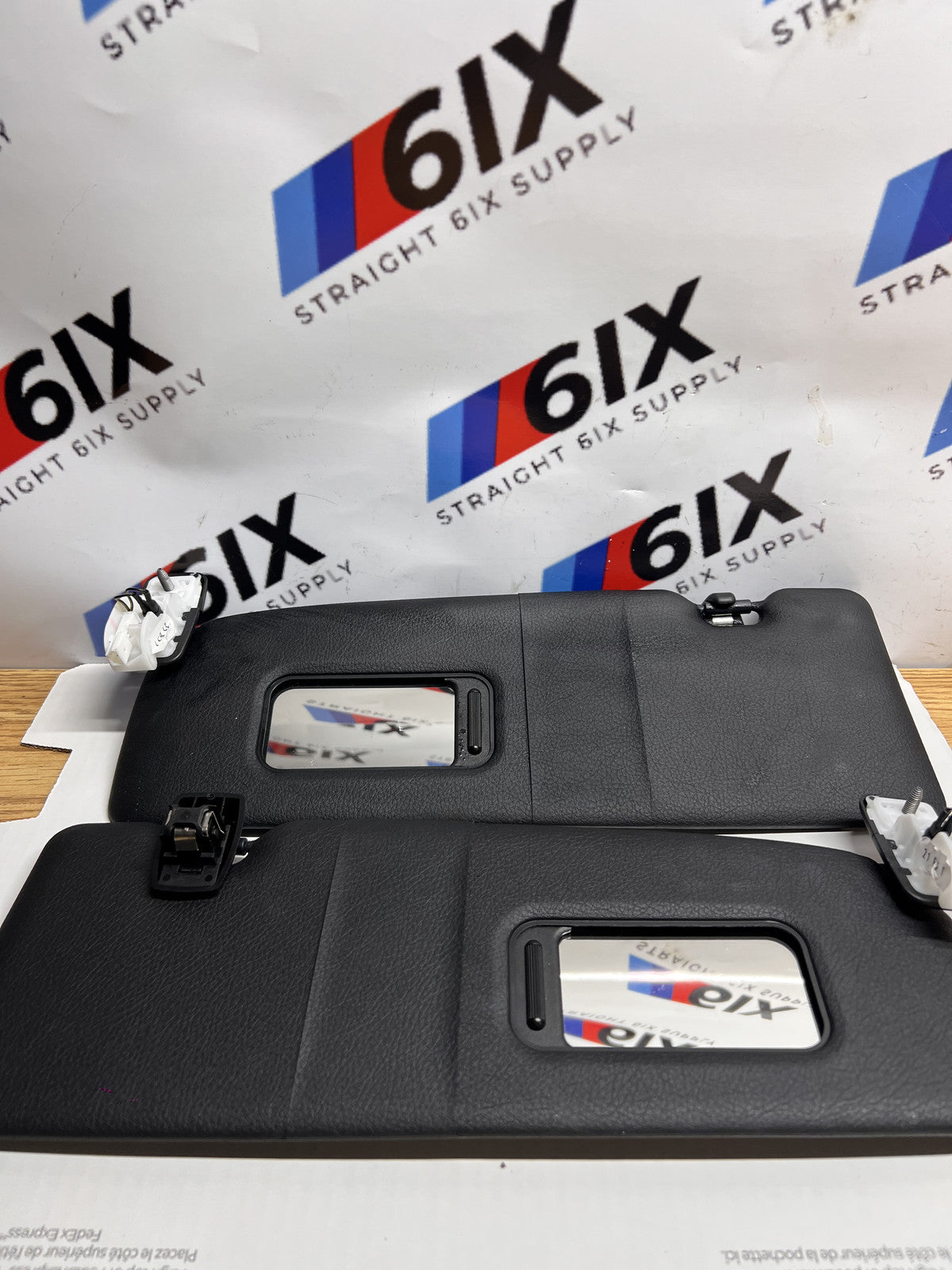 14-21 BMW F22 F23 F87 M2 Sun Visor Pair Left Right Black w/ Mirror OEM 8067769