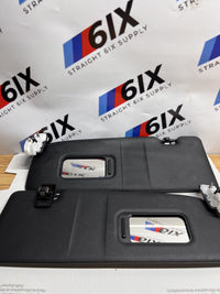 14-21 BMW F22 F23 F87 M2 Sun Visor Pair Left Right Black w/ Mirror OEM 8067769