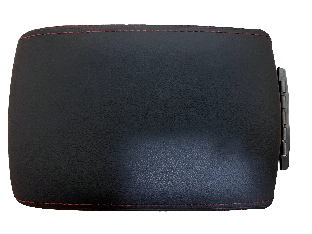 15-21 Subaru WRX Center Console Armrest Lid Black Leather with Red Stitching