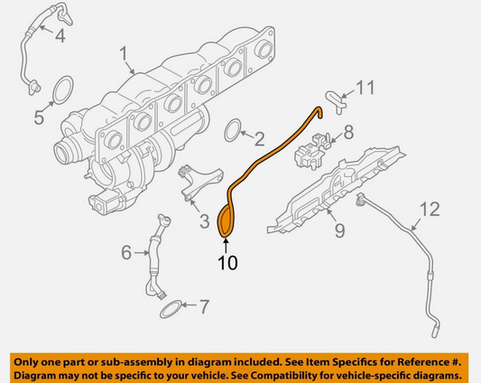 BMW OEM 10-17 135i Engine Turbocharger Components-Vacuum Hose 11657588773