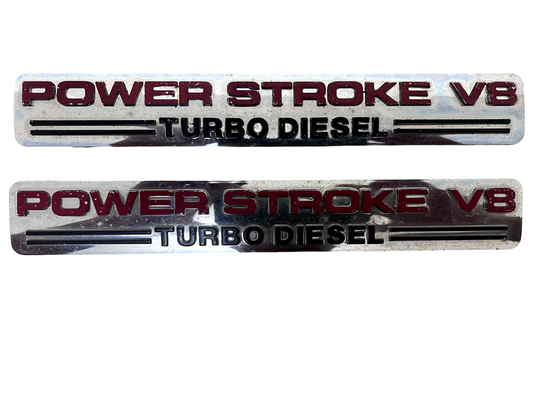 03-04 Ford F250 F350 6.0 6.0L Powerstroke V8 Turbo Diesel Door Badge Emblem OEM